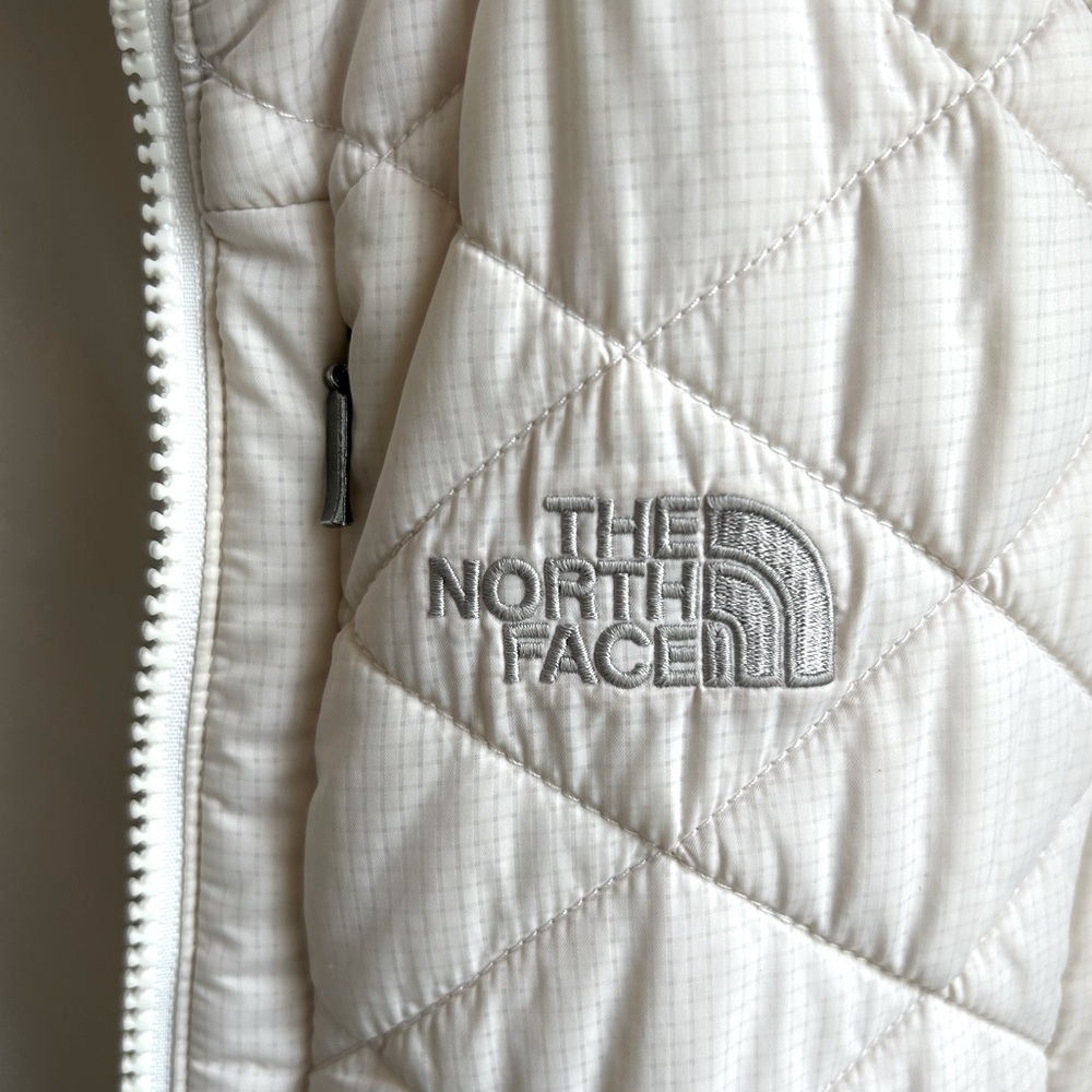 The North Face white quilted vest